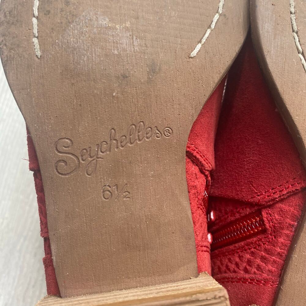 Seychelles Red Score Suede Booties Size 6.5 - Picture 11 of 11
